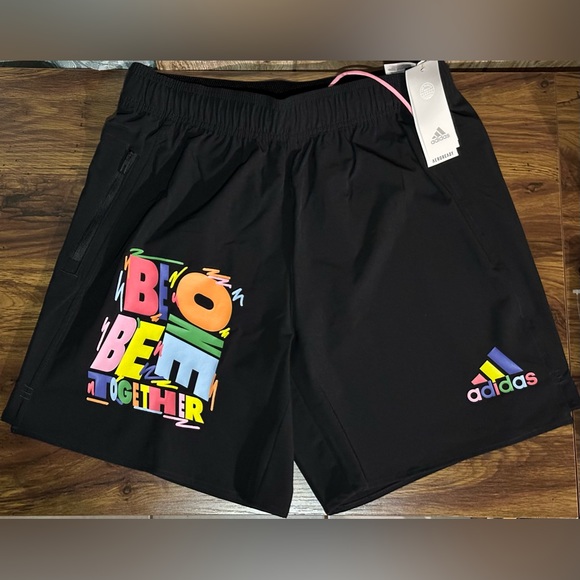Adidas X Kris Andrew Training Shorts, Black, Kris Andrew small Pride collection. - Picture 3 of 8